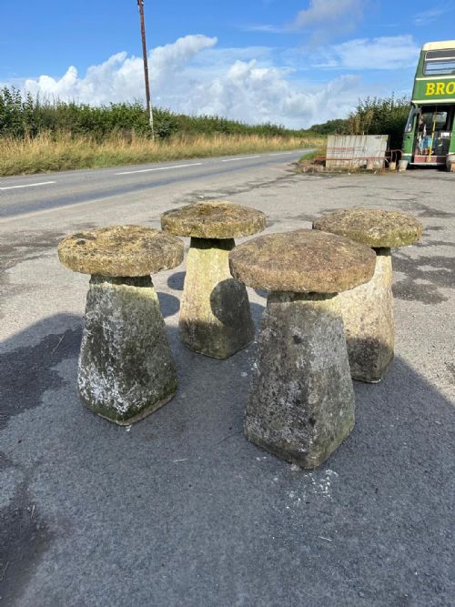 ORIGINAL SET OF 4 19TH CENTURY STADDLE STONES BELIEVED TO BE COTSWOLD STONE - ADDITIONAL PHOTO 6