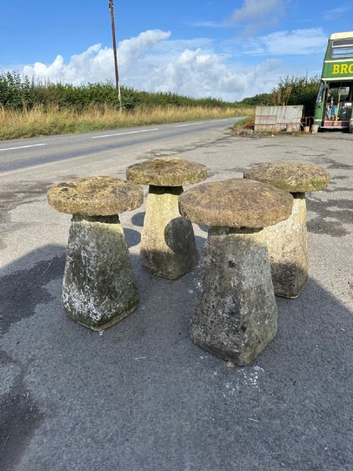ORIGINAL SET OF 4 19TH CENTURY STADDLE STONES BELIEVED TO BE COTSWOLD STONE - ADDITIONAL PHOTO 8