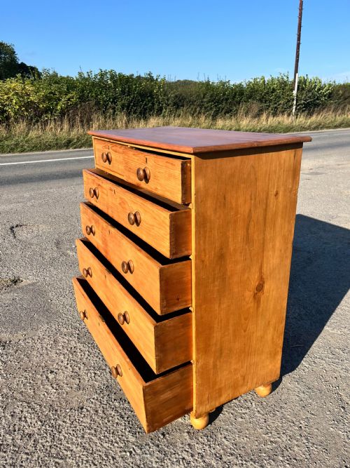 VICTORIAN PINE 24 CHEST OF DRAWERS - ADDITIONAL PHOTO 4