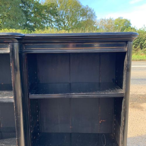 VICTORIAN EBONISED BREAKFRONT BOOKCASE - ADDITIONAL PHOTO 2