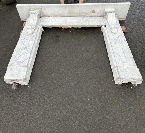 victorian carrera marble fire surround - CATEGORY: ANTIQUE FIREPLACES - DATED VICTORIAN