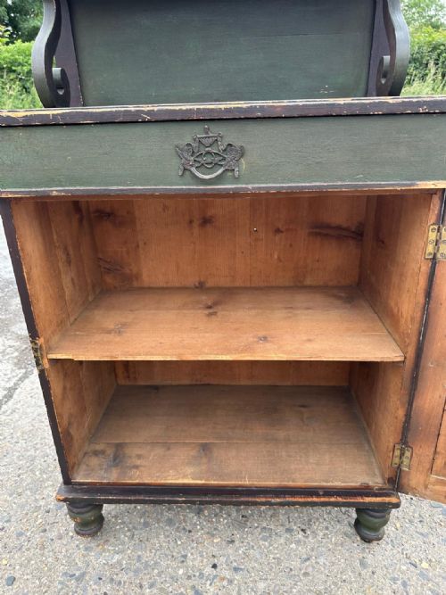 VICTORIAN PINE CUPBOARD WITH RAISED SHELF - ADDITIONAL PHOTO 1