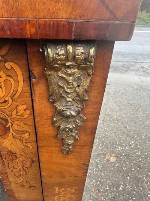 19TH CENTURY WALNUT PIER CABINET WITH BOXWOOD MARQUETRY - ADDITIONAL PHOTO 6