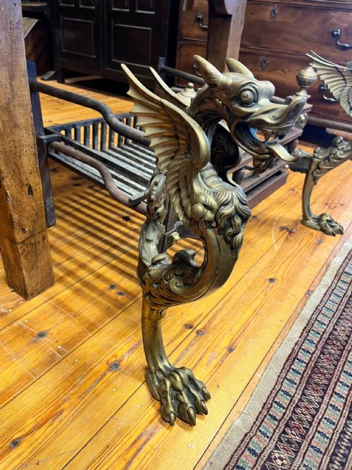 19TH CENTURY FIRE BASKET WITH BRASS GRIFFINS - ADDITIONAL PHOTO 8