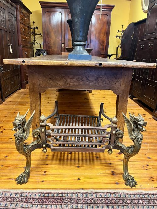 19TH CENTURY FIRE BASKET WITH BRASS GRIFFINS - ADDITIONAL PHOTO 5
