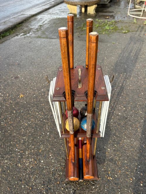 AN EARLY 20TH CENTURY JACQUES OF LONDON CROQUET SET RETAILED BY HARRODS - ADDITIONAL PHOTO 4