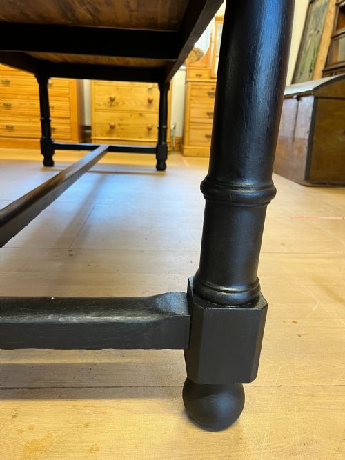 CIRCA 1900 REFECTORY TABLE WITH PAINTED OAK BASE - ADDITIONAL PHOTO 3