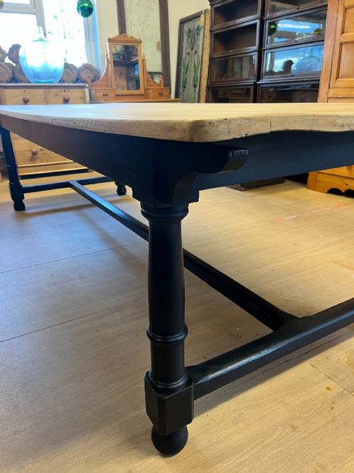 CIRCA 1900 REFECTORY TABLE WITH PAINTED OAK BASE - ADDITIONAL PHOTO 7