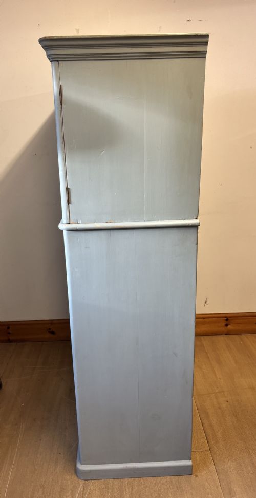 VICTORIAN PAINTED PINE LINEN CUPBOARD - ADDITIONAL PHOTO 1