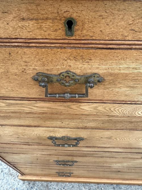 EDWARDIAN 1910 ASH 2 3 CHEST OF DRAWERS - ADDITIONAL PHOTO 2