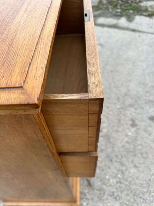 EDWARDIAN 1910 ASH 2 3 CHEST OF DRAWERS - ADDITIONAL PHOTO 4