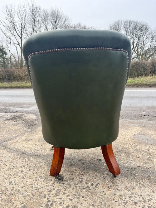 VICTORIAN BUTTON BACK LEATHER ARMCHAIR - ADDITIONAL PHOTO 6