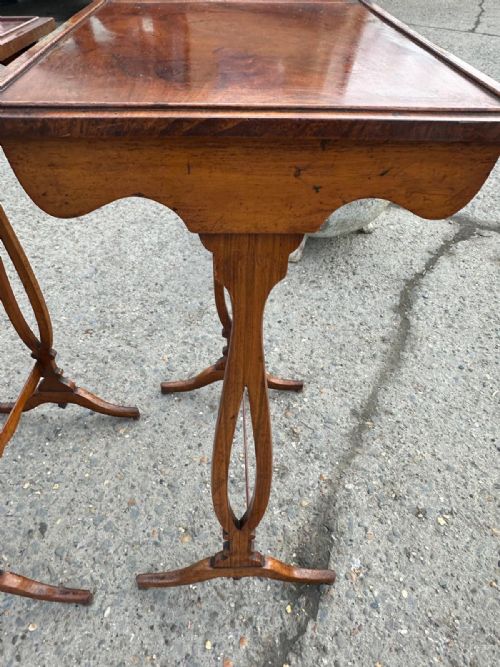 A NEST OF THREE VICTORIAN WALNUT TABLES - ADDITIONAL PHOTO 4