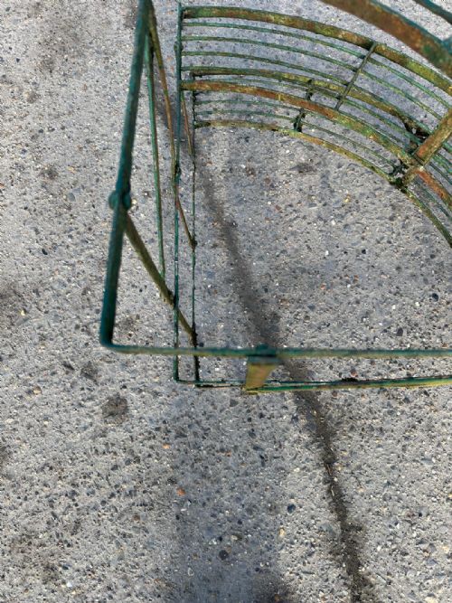 CIRCA 1900 SLATTED IRON RIVETED CORNER PLANT STAND - ADDITIONAL PHOTO 2