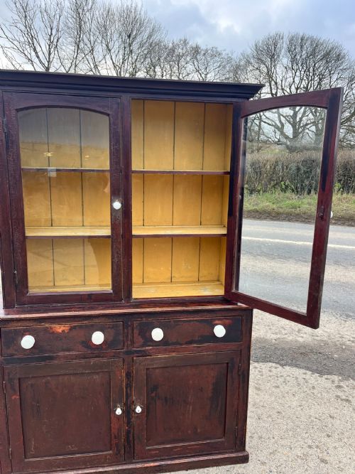 VICTORIAN GLAZED DRESSER IN ORIGINAL PAINT - ADDITIONAL PHOTO 6