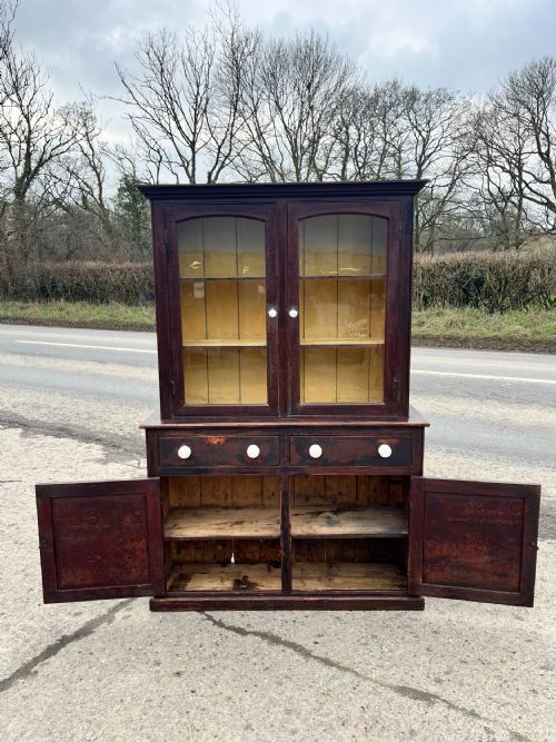 VICTORIAN GLAZED DRESSER IN ORIGINAL PAINT - ADDITIONAL PHOTO 8