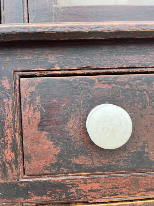 VICTORIAN GLAZED DRESSER IN ORIGINAL PAINT - ADDITIONAL PHOTO 10