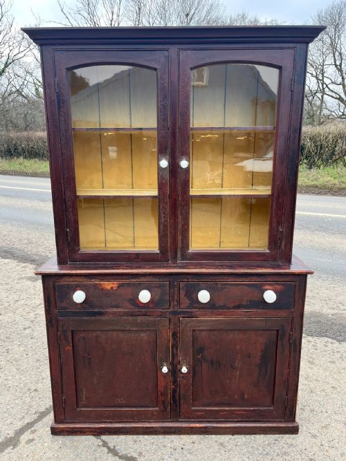 VICTORIAN GLAZED DRESSER IN ORIGINAL PAINT - ADDITIONAL PHOTO 13