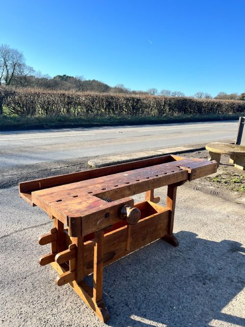 circa 1900 workbench with 2 vice - CATEGORY: ANTIQUE MISCELLANEOUS - DATED 1900