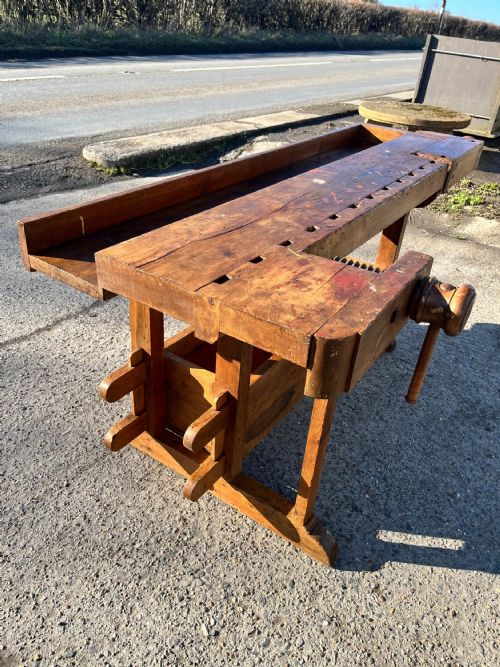 CIRCA 1900 WORKBENCH WITH 2 VICE - ADDITIONAL PHOTO 1