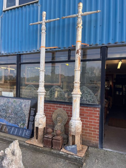 A PAIR OF VICTORIAN LAMP POSTS - ADDITIONAL PHOTO 8