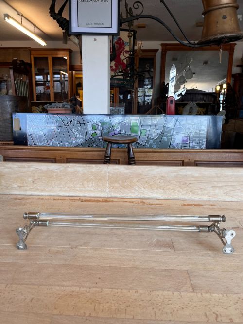 CIRCA 1900 TOWEL RAIL WITH ORIGINAL GLASS RAILS - ADDITIONAL PHOTO 5