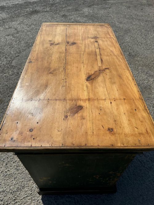 19TH CENTURY SHOP COUNTER IN ORIGINAL GREEN PAINT - ADDITIONAL PHOTO 2