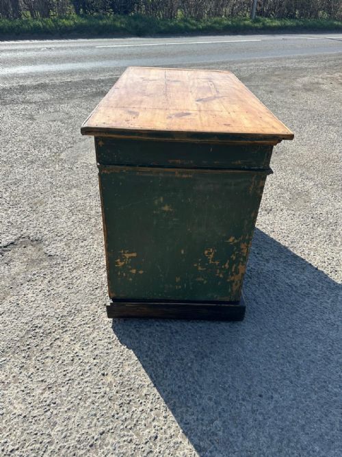19TH CENTURY SHOP COUNTER IN ORIGINAL GREEN PAINT - ADDITIONAL PHOTO 3