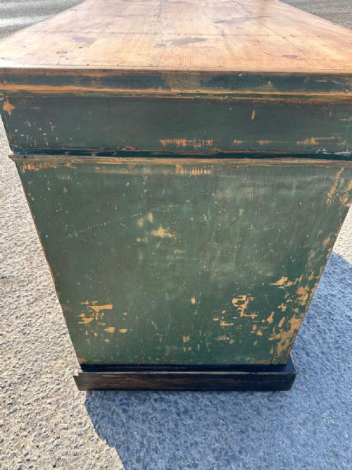 19TH CENTURY SHOP COUNTER IN ORIGINAL GREEN PAINT - ADDITIONAL PHOTO 4