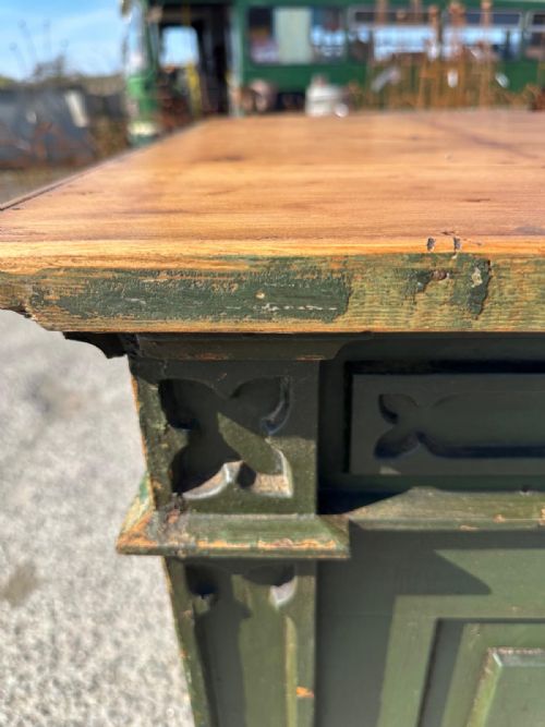 19TH CENTURY SHOP COUNTER IN ORIGINAL GREEN PAINT - ADDITIONAL PHOTO 8