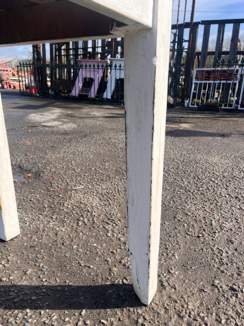 CIRCA 1900 PINE TABLE WITH LAYERS OF OLD PAINT - ADDITIONAL PHOTO 3