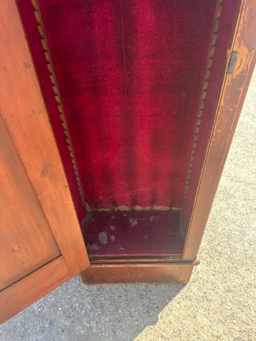 VICTORIAN PINE SINGLE DOOR SKELETON CUPBOARD IN ORIGINAL FINISH WITH LATER SKELETON MODEL - ADDITIONAL PHOTO 2