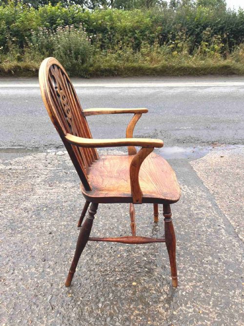 SET OF 6 EARLY 19TH CENTURY WHEELBACK CHAIRS WITH ARMS - ADDITIONAL PHOTO 2