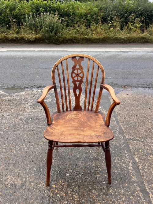 SET OF 6 EARLY 19TH CENTURY WHEELBACK CHAIRS WITH ARMS - ADDITIONAL PHOTO 5