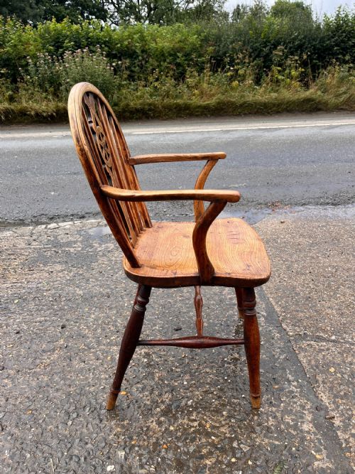 SET OF 6 EARLY 19TH CENTURY WHEELBACK CHAIRS WITH ARMS - ADDITIONAL PHOTO 12