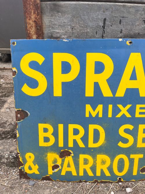 ORIGINAL SPRATTS ENAMEL ADVERTISING SIGN - ADDITIONAL PHOTO 1