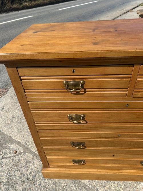 EDWARDIAN SATIN WALNUT 23 CHEST OF DRAWERS - ADDITIONAL PHOTO 2