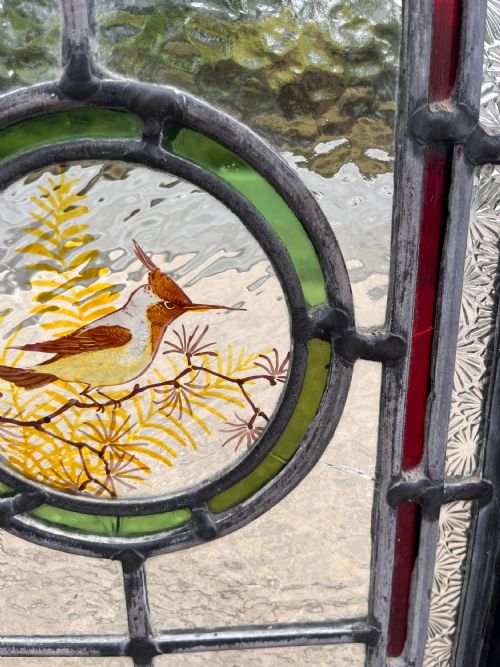 A VICTORIAN PANEL FEATURING FINE LEADED STAINED GLASS BY SWAINE BOURNE BIRMINGHAM - ADDITIONAL PHOTO 2