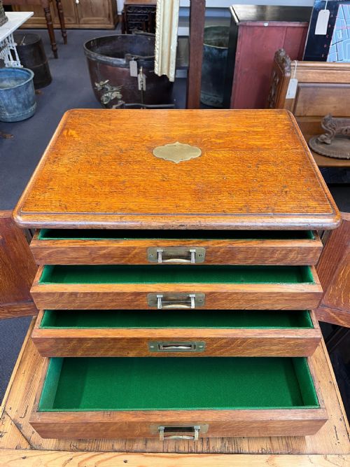 VICTORIAN OAK CUTLERY CANTEEN EMPTY - ADDITIONAL PHOTO 5