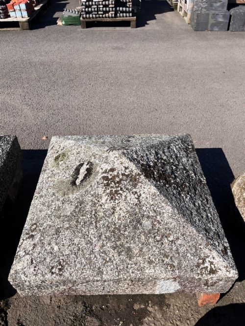 A PAIR OF VICTORIAN CORNISH GRANITE PILLAR CAPS FROM A METHODIST CHAPEL DATED 1880 - ADDITIONAL PHOTO 4