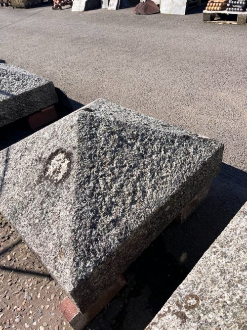 A PAIR OF VICTORIAN CORNISH GRANITE PILLAR CAPS FROM A METHODIST CHAPEL DATED 1880 - ADDITIONAL PHOTO 6