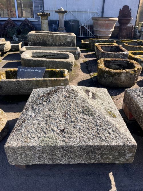 A PAIR OF VICTORIAN CORNISH GRANITE PILLAR CAPS FROM A METHODIST CHAPEL DATED 1880 - ADDITIONAL PHOTO 3