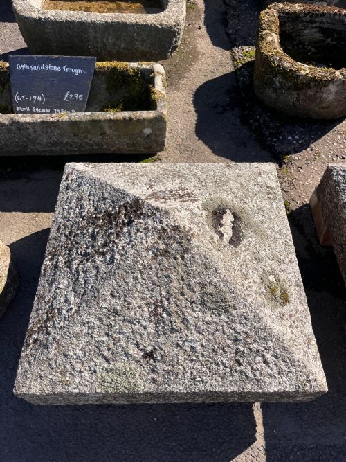 A PAIR OF VICTORIAN CORNISH GRANITE PILLAR CAPS FROM A METHODIST CHAPEL DATED 1880 - ADDITIONAL PHOTO 2