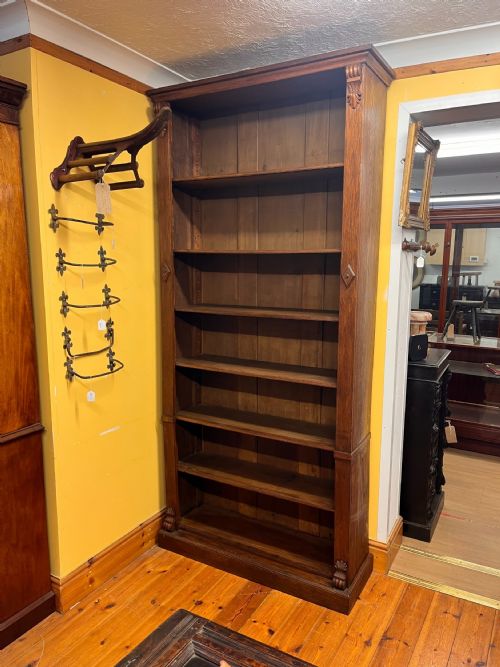 A PAIR OF VICTORIAN OAK BOOKCASES WITH ADJUSTABLE SHELVES - ADDITIONAL PHOTO 11