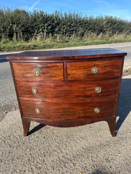 georgian 1800ish 2 2 mahogany chest of drawers - CATEGORY: ANTIQUE CHEST OF DRAWERS - DATED GEORGIAN