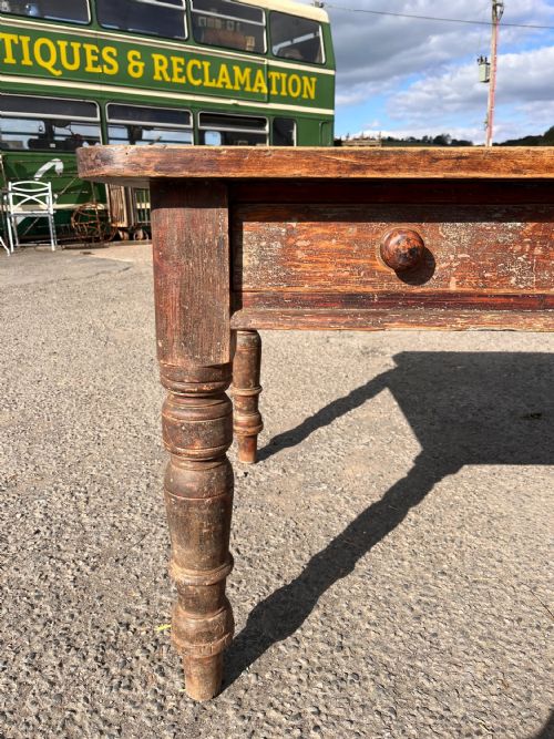 VICTORIAN PINE FARMHOUSE KITCHEN TABLE - ADDITIONAL PHOTO 6