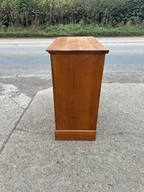 EDWARDIAN 1910 OAK 2 OVER 3 CHEST OF DRAWERS - ADDITIONAL PHOTO 1