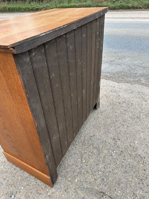 EDWARDIAN 1910 OAK 2 OVER 3 CHEST OF DRAWERS - ADDITIONAL PHOTO 4