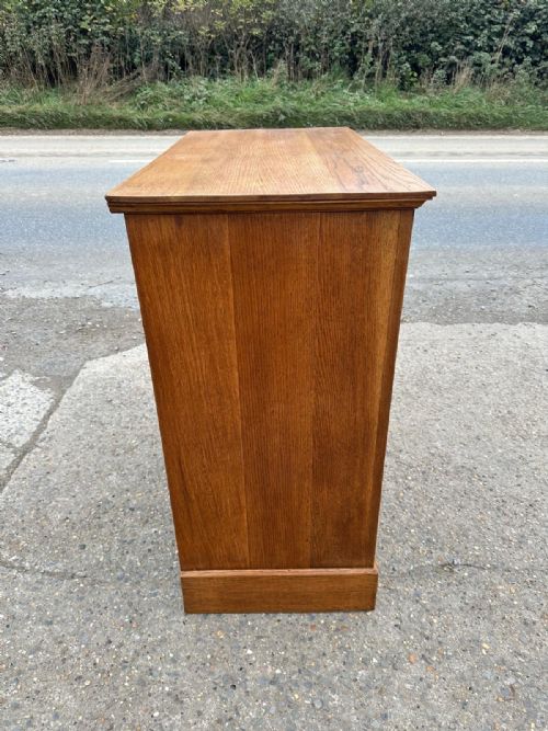 EDWARDIAN 1910 OAK 2 OVER 3 CHEST OF DRAWERS - ADDITIONAL PHOTO 7