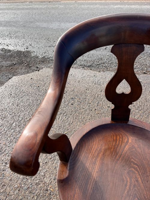 VICTORIAN MAHOGANY SWIVEL DESK CHAIR - ADDITIONAL PHOTO 3